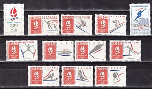 Франция, 1992, Олимпиада, Альбервиль 12 марок (I-XI)